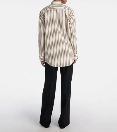 Saint Laurent Cassandre Striped Cotton Poplin Shirt In Multicoloured