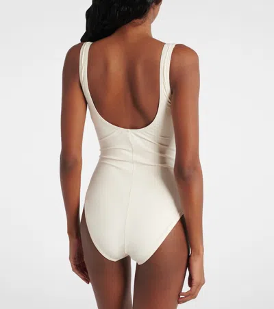 Karla Colletto Basics Ruched Swimsuit In White