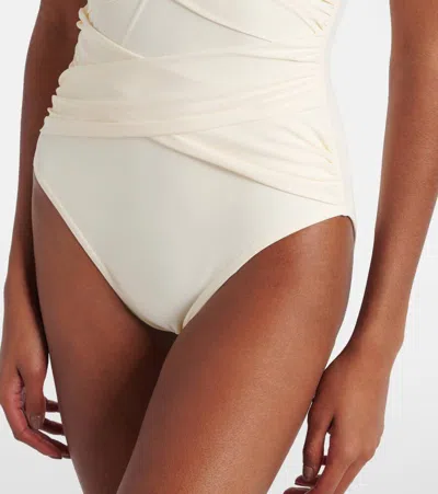 Karla Colletto Basics Ruched Swimsuit In White