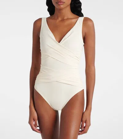 Karla Colletto Basics Ruched Swimsuit In White