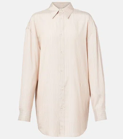 Saint Laurent Silk Blouse In Beige