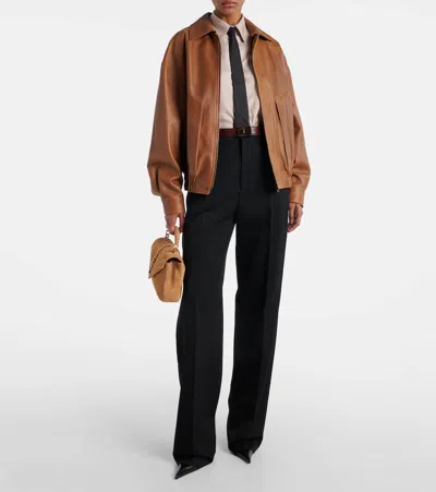 Saint Laurent Silk Blouse In Beige