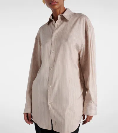 Saint Laurent Silk Blouse In Beige