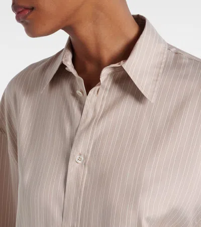 Saint Laurent Silk Blouse In Beige