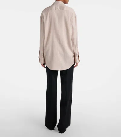 Saint Laurent Silk Blouse In Beige