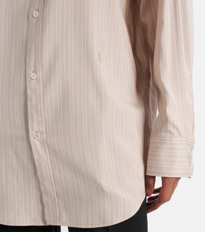 Saint Laurent Silk Blouse In Beige