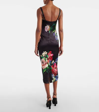 Dolce & Gabbana Printed Stretch Viscose Blent Dress In Black