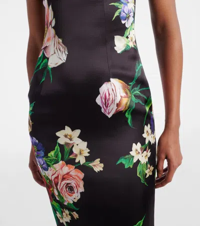 Dolce & Gabbana Printed Stretch Viscose Blent Dress In Black