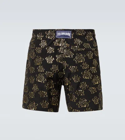 Vilebrequin Turtle Embroidered Moopea Swim Shorts In Black