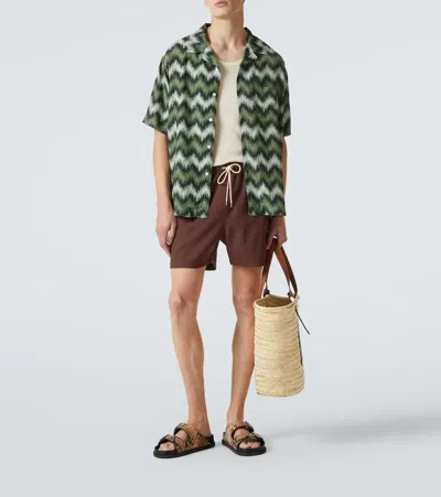 Missoni Short Sleeve Patterned Shirt In Green