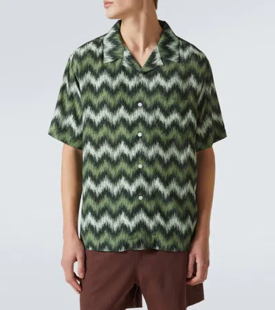 Missoni Short Sleeve Patterned Shirt In Green