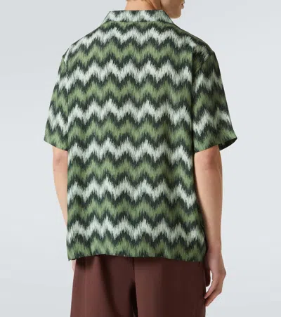 Missoni Short Sleeve Patterned Shirt In Green
