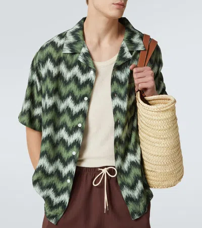 Missoni Short Sleeve Patterned Shirt In Green