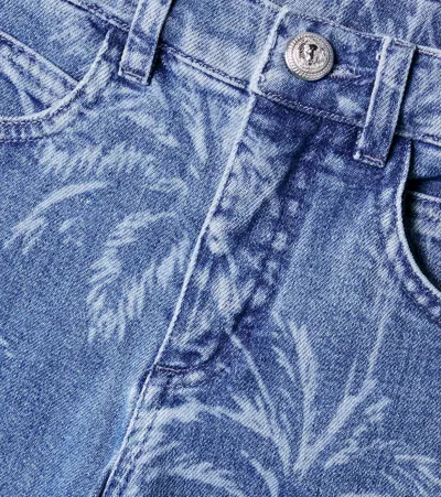 Balmain Printed Jeans In Blue
