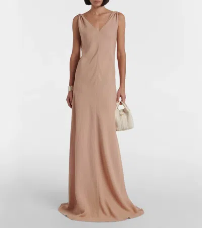 CALLIE亚麻绉纱加长连衣裙