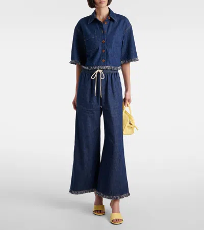 Zimmermann Indigo Denim Shirt With Classic Collar In Blue