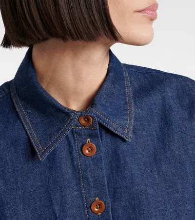Zimmermann Indigo Denim Shirt With Classic Collar In Blue