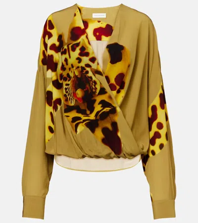 Dries Van Noten Orchid Print Blouse In Viscose In Multicolor