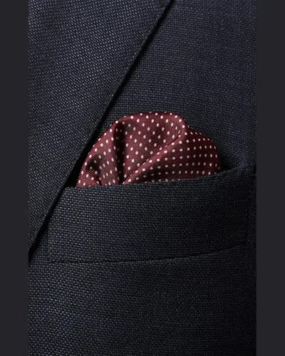 Eton Men's Polka Dot Pocket Square In Med Red