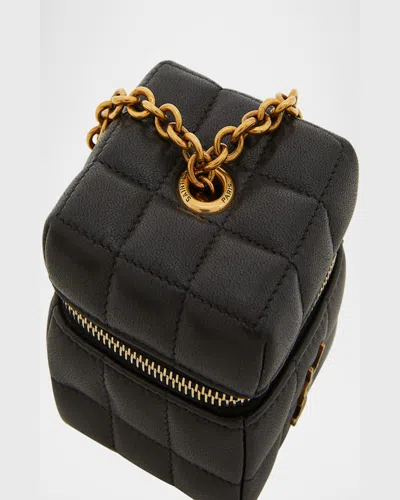 Saint Laurent Mini Ysl Cube Leather Top-handle Bag In Crema Soft