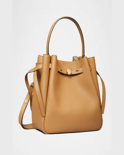 Tory Burch Textured Pebble Bucket Bag With Gold Hardware In Gold