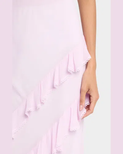 Loveshackfancy Mitnessa Asymmetric Ruffle Maxi Skirt In Soft Lilac
