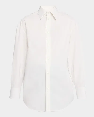 Saint Laurent White Classic Cotton Shirt In Animal Print