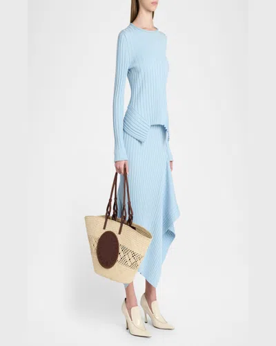 Stella Mccartney Tote Bag With Perforated Logo In Natural Tan