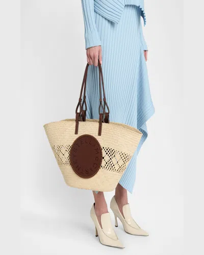 Stella Mccartney Tote Bag With Perforated Logo In Natural Tan