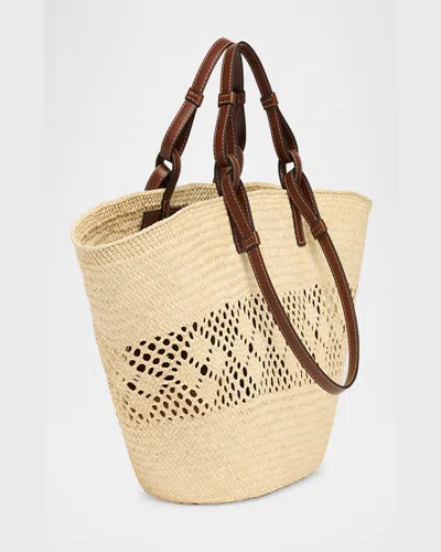 Stella Mccartney Tote Bag With Perforated Logo In Natural Tan