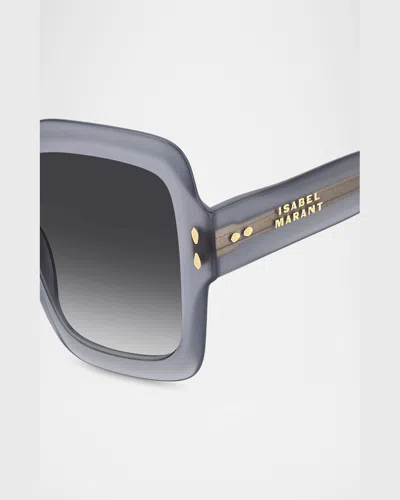 Isabel Marant Oversized Square Acetate Sunglasses In Grey