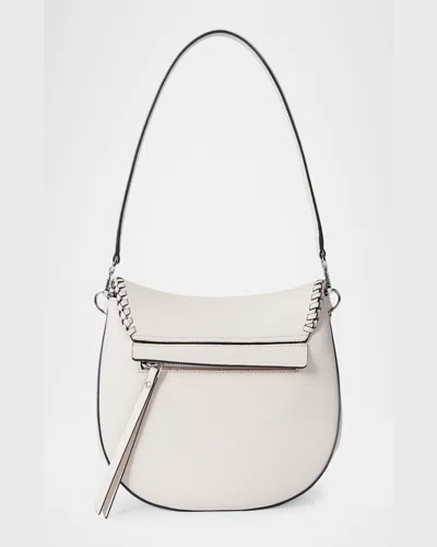 Oryany Bentley Medium Leather Saddle Shoulder Bag In Vanilla Cream
