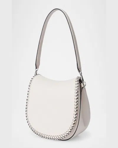 Oryany Bentley Medium Leather Saddle Shoulder Bag In Vanilla Cream