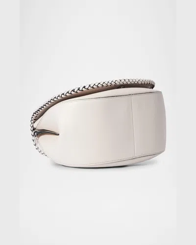 Oryany Bentley Medium Leather Saddle Shoulder Bag In Vanilla Cream