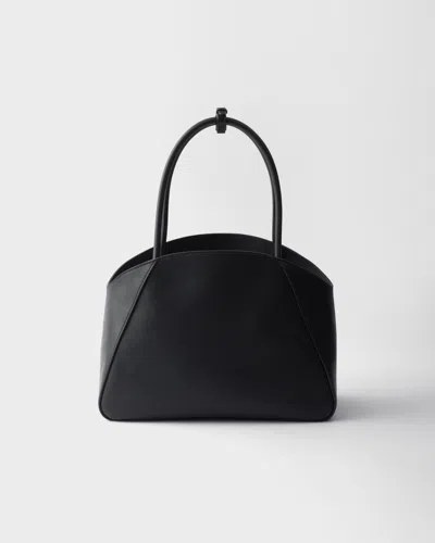 Prada Borsa Shopping In Pelle Nera Donna In Black