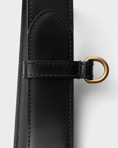 Prada Buckle Calf Leather Belt In Schwarz