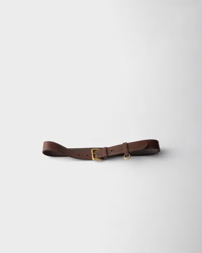 Prada Women Dark Brown Leather Belt, 30 Luxury Belts For Women Darveys In Ebenholz