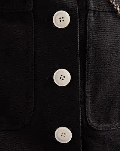 Prada Flared Midi Cotton Drill Skirt In Schwarz