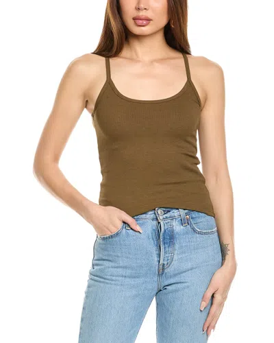 Weworewhat Scooped Ribbed Tank In Brown