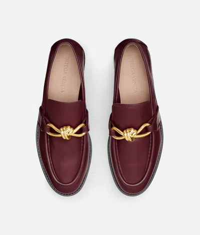 Bottega Veneta Astaire Embellished Leather Loafers In Burgundy
