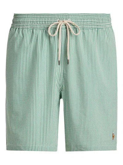 Polo Ralph Lauren Mens Traveller Striped Swim Shorts Raft Green Seersucker Xxl