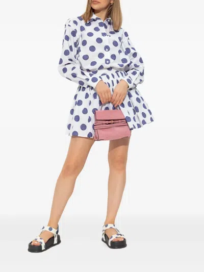 Moschino Sandals With Adjustable Straps And Polka Dot Pattern In White