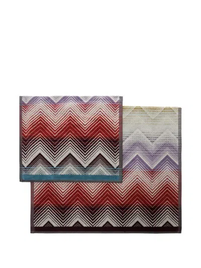 Missoni Marea Chevron-pattern Towels (set Of Two) In Red