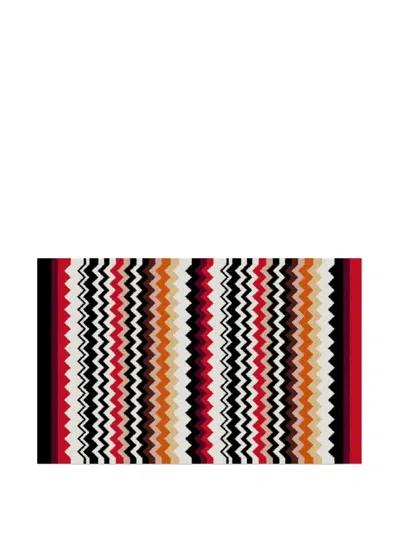 Missoni Zigzag-patterned Bath Mat 90 Cm X 60 Cm In Red