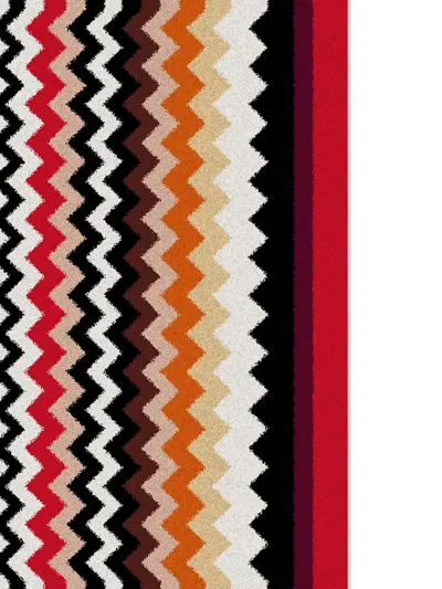 Missoni Zigzag-patterned Bath Mat 90 Cm X 60 Cm In Red