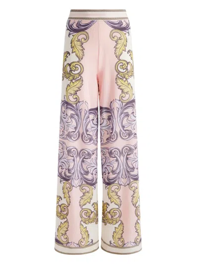 Alice And Olivia Athena Flared Wide Leg Pants Day Dreamer In Pink