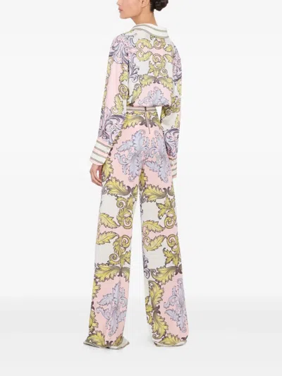 Alice And Olivia Athena Flared Wide Leg Pants Day Dreamer In Pink