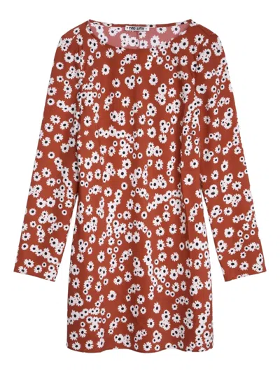Ciao Lucia Leo Floral-print Minidress In Red