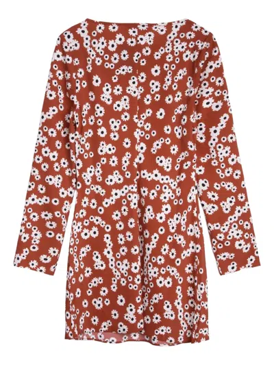Ciao Lucia Leo Floral-print Minidress In Red