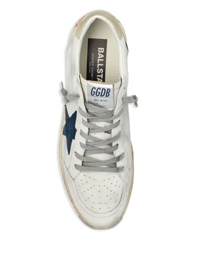 Golden Goose Ballstar Nappa Upper Toe And Spur Suede Star Leather Heel Sneakers Beige In White